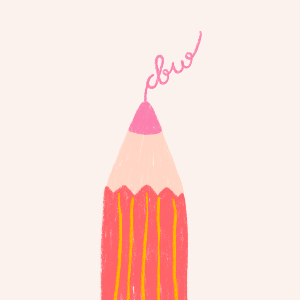 Image of a pencil with 'cbw' coming out of the tip, illustrating Creative Biz Workbook